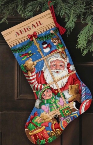 Santa toys stocking - santa's,